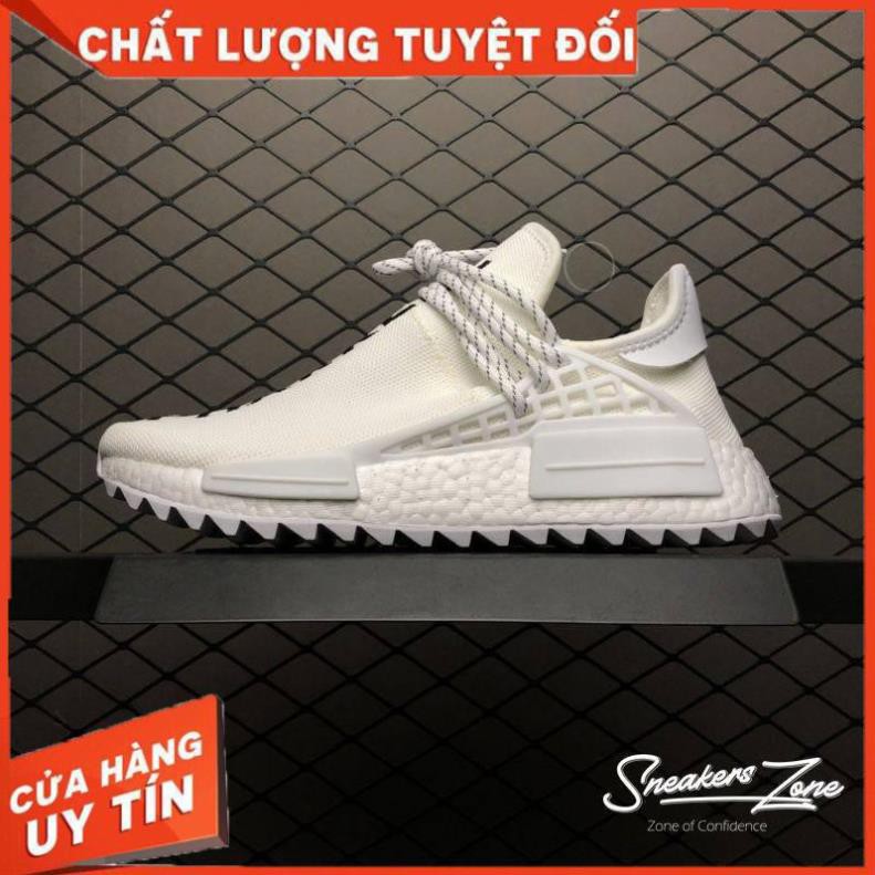 (FREE SHIP + HỘP + QUÀ) Giày thể thao NMD Human Race Pharrell Trắng chữ đen siêu đẹp cho nam và nữ :