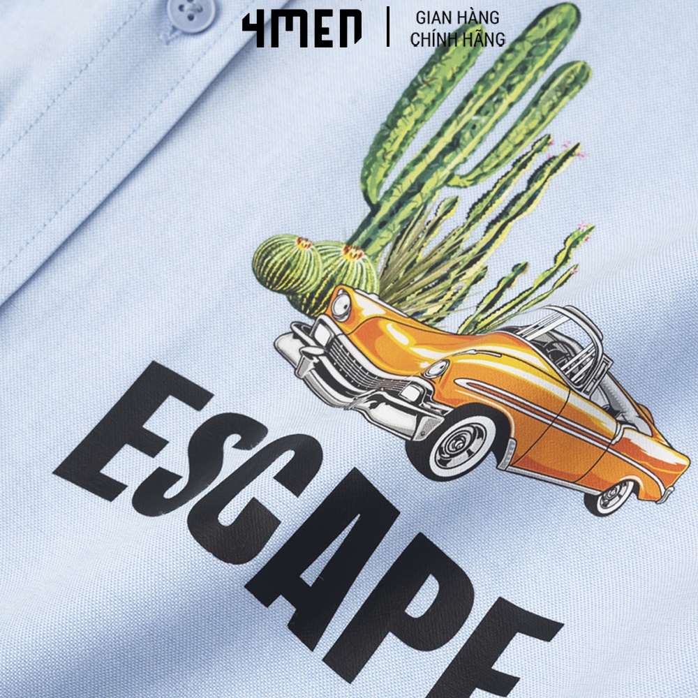 Áo Sơ Mi Nam Form Loose Escape 4MEN SM095 dài tay vải chéo mềm mịn, thoáng mát, lên dáng đẹp, trẻ trung