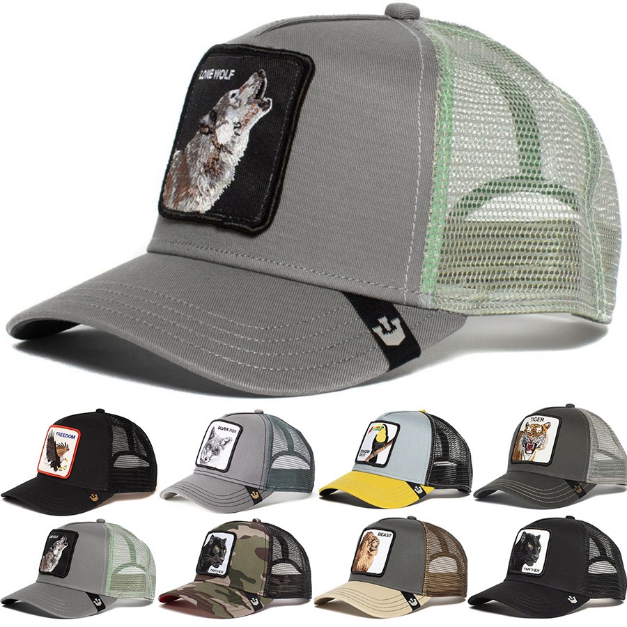 Nón Lưỡi Trai Phối Lưới In Hình Gấu Hổ FREEDOM Panther Trucker Cá Mập Thời Trang Mùa Hè Cho Nam Và Nữ