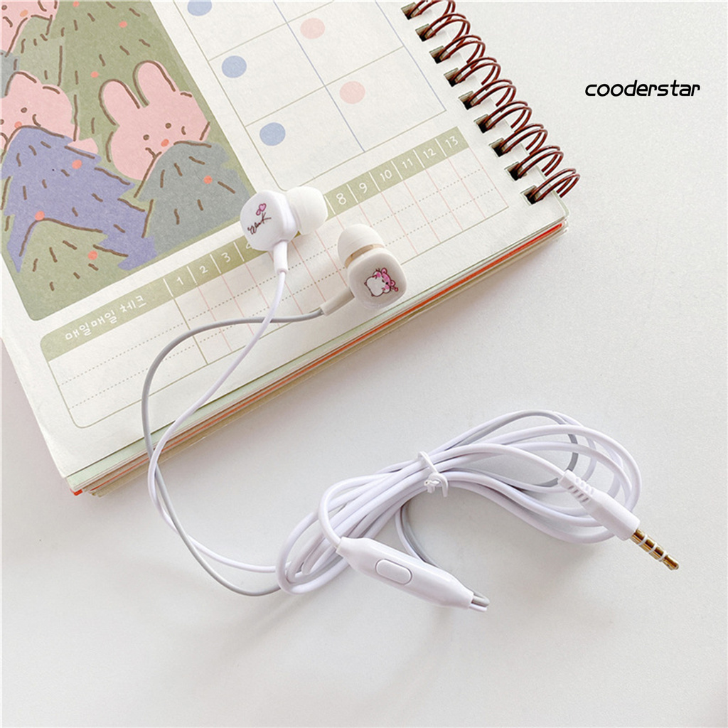 Tai nghe nhét tai có dây âm thanh nổi bass thông dụng với hộp đựng hoạ tiết hoạt hình