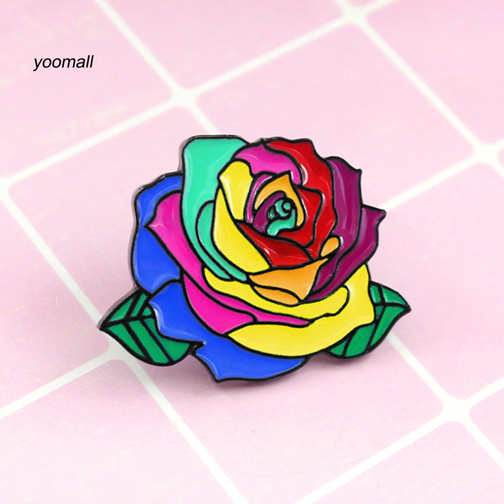 YOML✔Rainbow Rose Flower Brooch Pin Gay Pride Denim Jacket Collar Backpack Badge | BigBuy360 - bigbuy360.vn