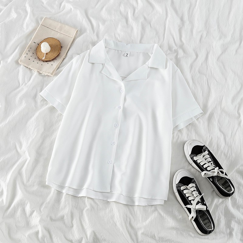 Áo Sơ Mi Voan Tay Ngắn Cổ Bẻ Thiết Kế Trẻ Trung Hợp Thời Trang | BigBuy360 - bigbuy360.vn