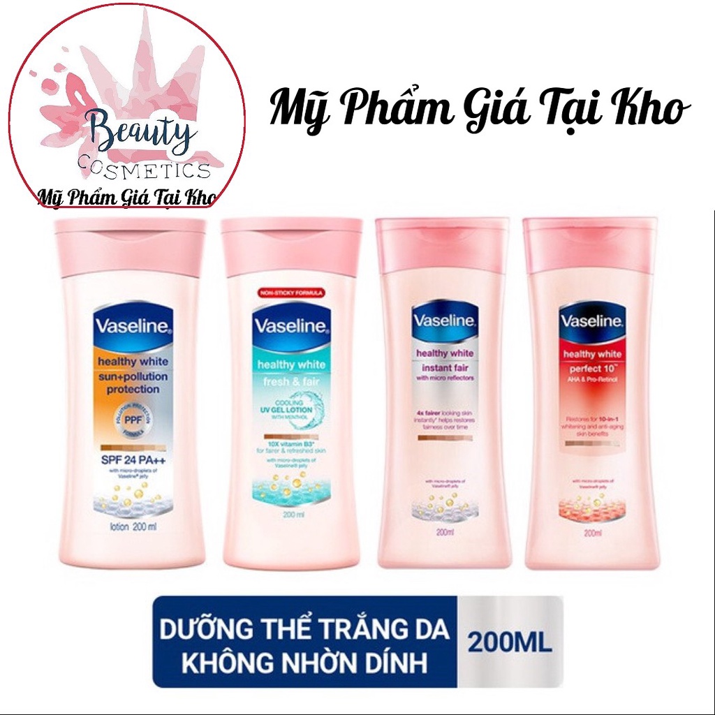 Sữa dưỡng thể trắng da Vaseline 400ML &amp; 200ml