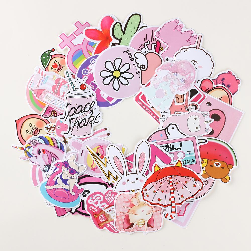 NIUYOU 50 Miếng Dán Hoạt Hình Trang Trí Vali