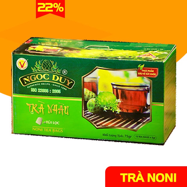 Trà Nhàu Trà Noni túi lọc Ngọc Duy hộp 20 túi lọc
