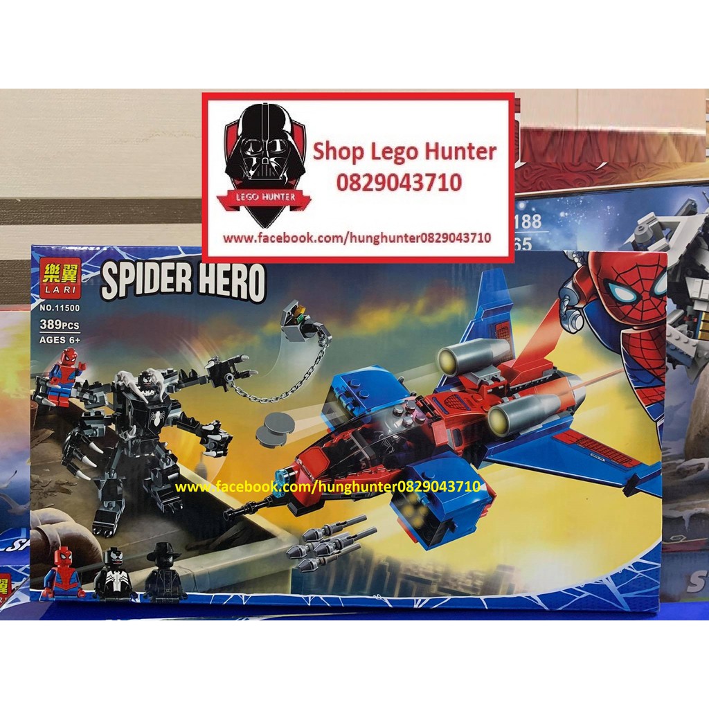 Lari 11500 Marvel superheroes bộ đồ chơi lắp ráp Spiderman đại chiến Robot Venom 76150