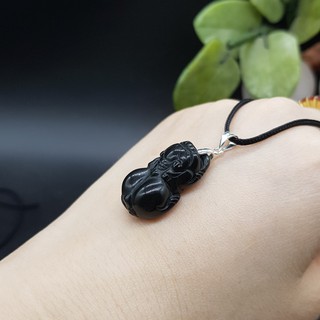 (KÈM MÓC+DÂY) Mặt dây chuyền vòng cổ Tỳ hưu OLIC Đen khói kích hoạt tài lộc, may mắn, bình an Nam Nữ Mệnh Mộc, Thủy