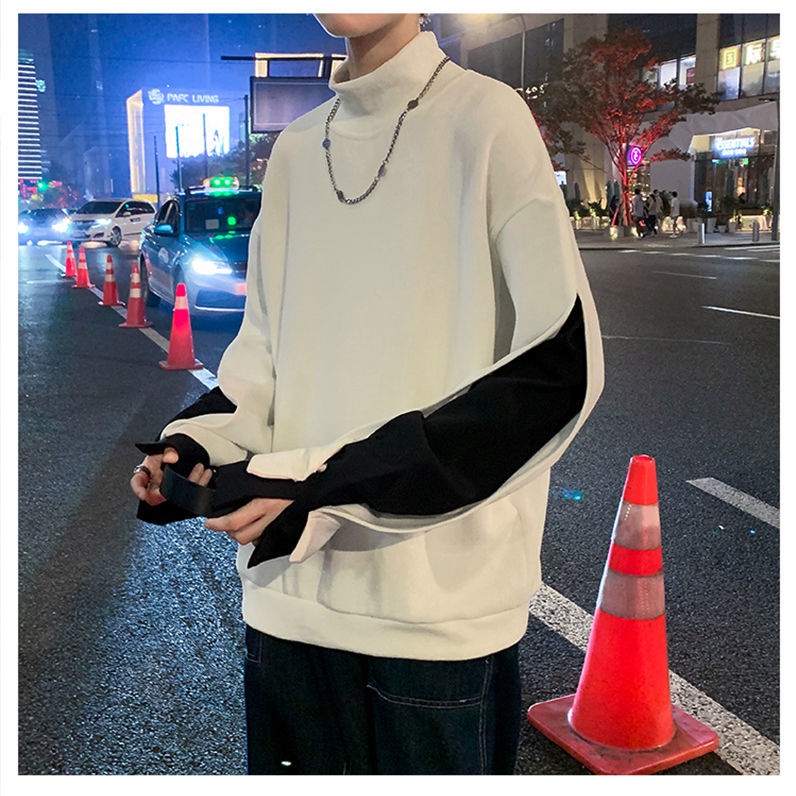 Áo Sweater Cổ Lọ Dáng Rộng Thời Trang Mùa Đông Cho Nam Giới Có Size Lớn