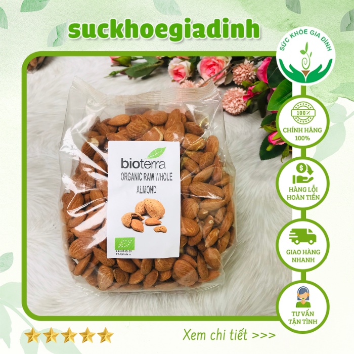 [Date: 4/2024] Hạnh Nhân Hữu Cơ Bioterra Sấy Khô Dùng Nấu Sữa Làm Bánh