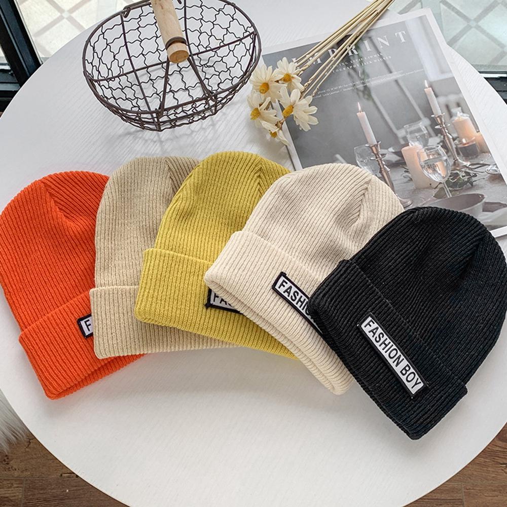 Mũ Beanie Dệt Kim Màu Trơn Dễ Thương Chất Lượng Cao Cho Nữ