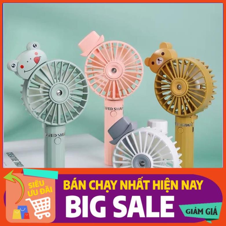 Quạt cầm tay phun sương 3 tốc độ gió gấp gọn để bàn nhỏ gọn dùng pin sạc tích điện sử dụng được tinh dầu - F950