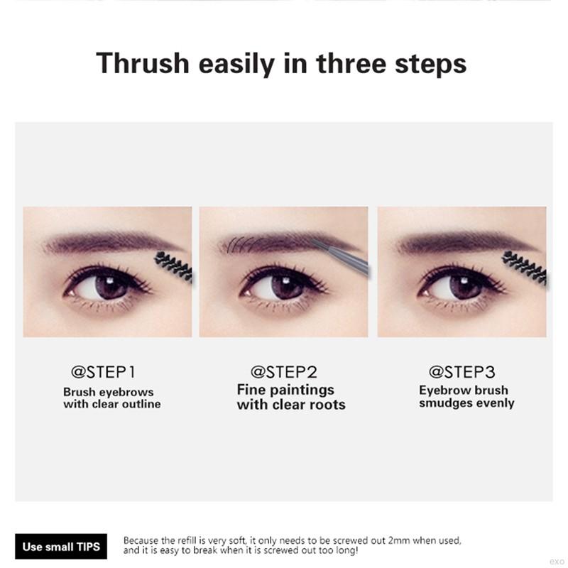 Chì Vẽ Chân Mày Hai Đầu Nét Siêu Mảnh 5 Màu Tông Đen Tự Nhiên Chống Nước