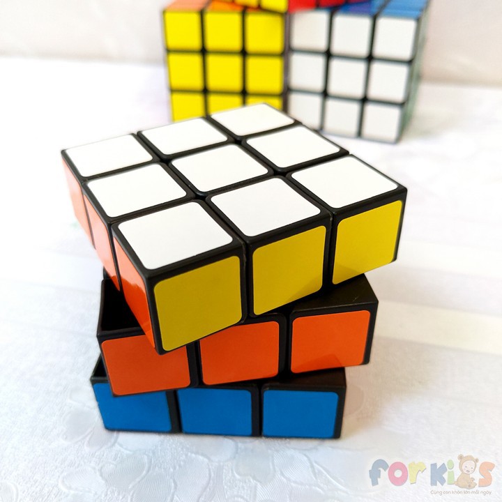 Rubik 3x3 viền đen, đồ chơi phát triển trí tuệ trẻ em