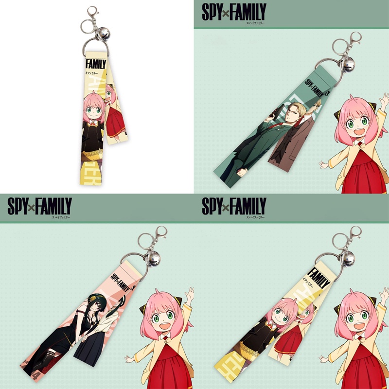 Aasleaty Anime SPY×FAMILY Móc Khóa Dây Buộc Loid Forger Anya Forger Yor Forger Kèm Chuông