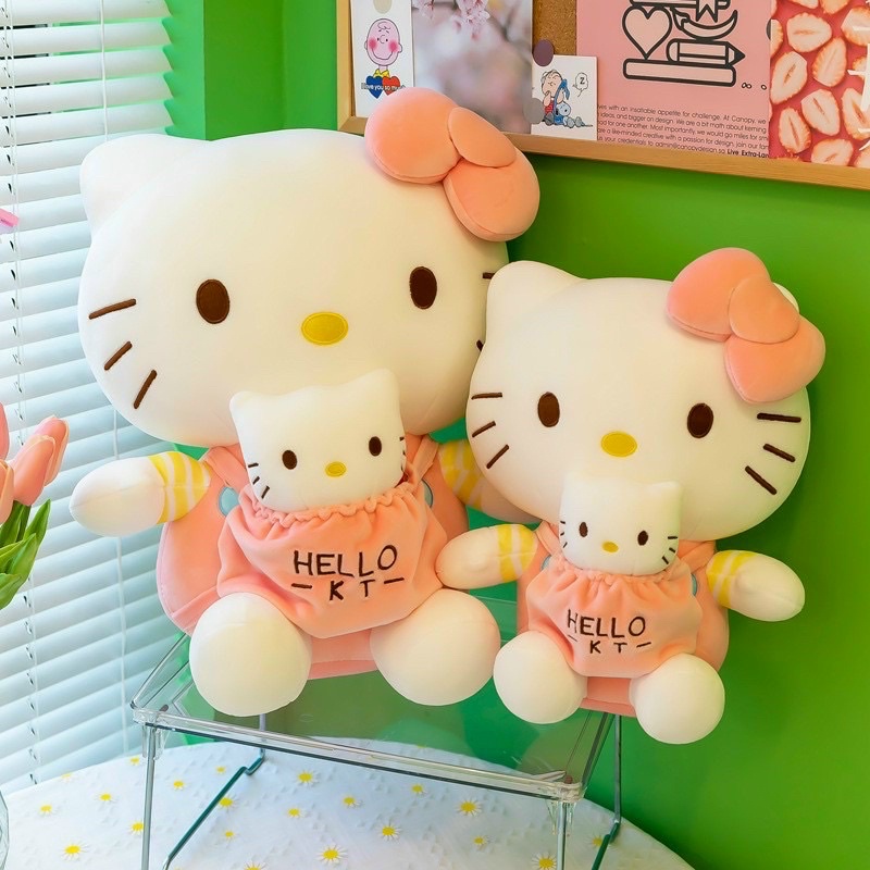 Gấu bông mèo kitty Size 33cm- 40cm- 50cm- 65cm dễ thương, kitty ôm baby Hàng Cao Cấp 100% Bông Gòn