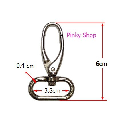 [Giá xưởng - Hàng to đẹp ] Khoen móc càng cua 3.8 x 6cm màu bạc Pinky Shop Phụ kiện balo túi xách mã KMCCB38