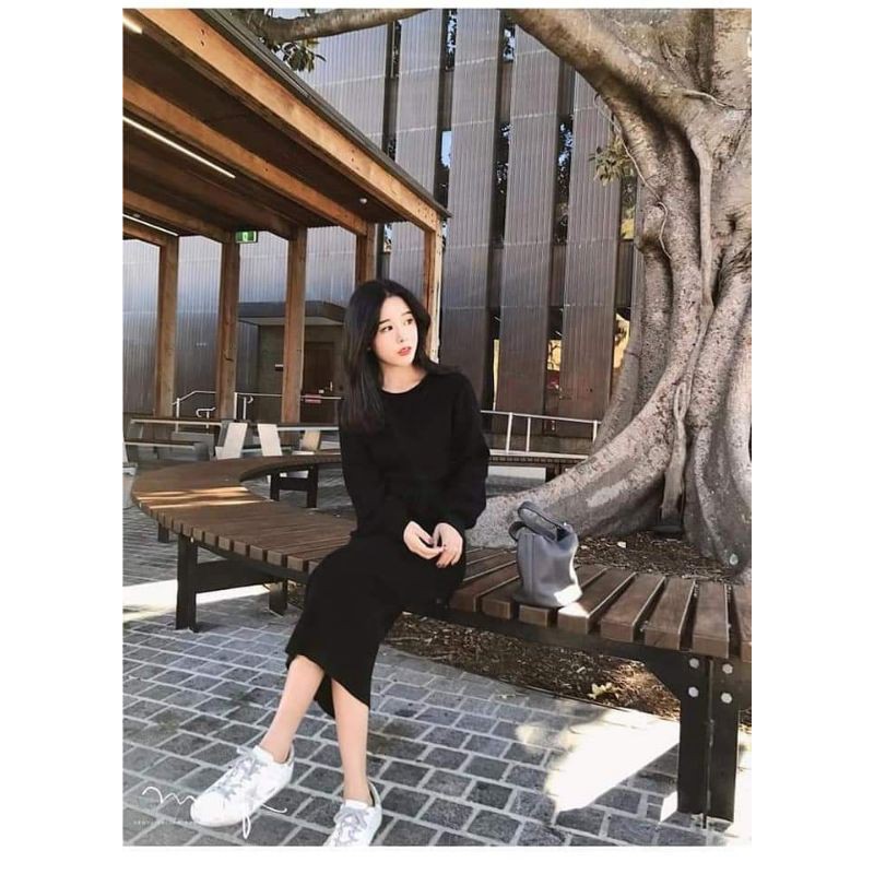 VÁY LEN DÁNG DÀI EO THẮT NƠ NỮ