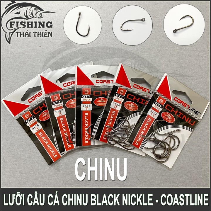 Lưỡi câu cá Chinu Black Nickle Coastline gọng U cực bén