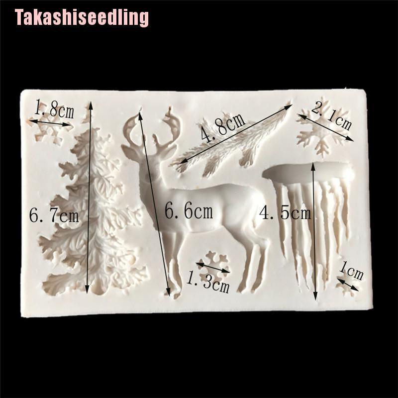 Khuôn Silicone Làm Bánh Hình Cây Thông / Tuần Lộc / Bông Tuyết / Tuần Lộc