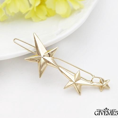 Kẹp tóc hình tam giác/mặt trăng/hình tròn bằng hợp kim thời trang xinh xắn