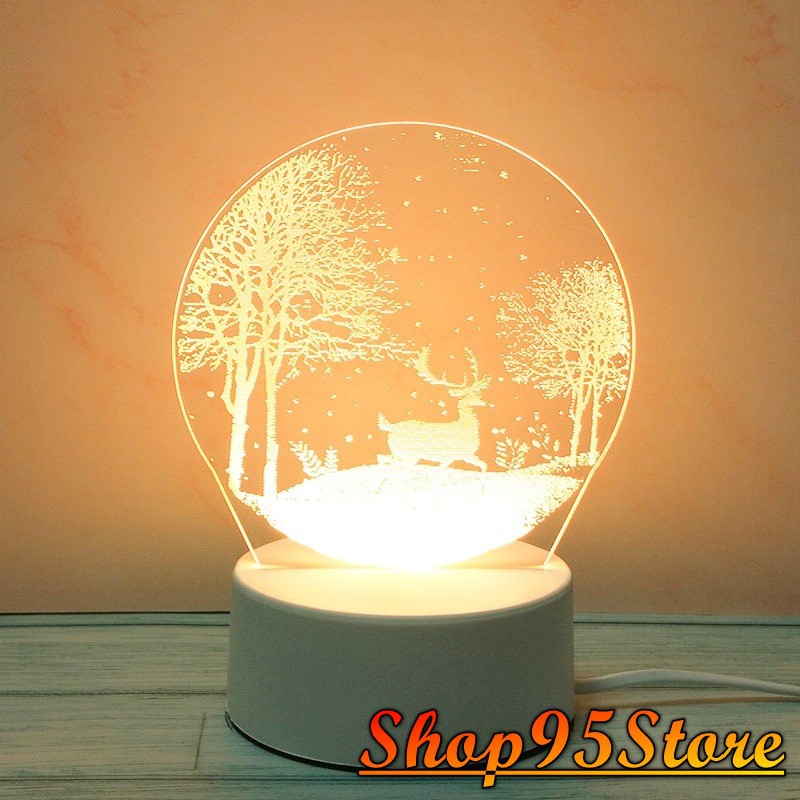 Đèn Ngủ 3d, Đèn Trang Trí, Quà Tặng Sinh Nhật Ý Nghĩa Hình Gấu Ôm Tim