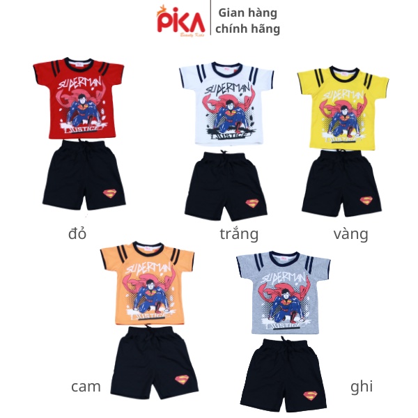 Bộ siêu nhân - bé trai - Pika kids chất liệu cotton mềm mịn bộ quần áo trẻ em