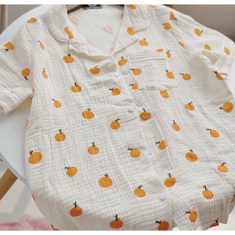 PIJAMA ĐỒ BỘ MẶC NHÀ VẢI XÔ NHĂN MUSLIN QUẦN ĐÙI ÁO CỘC | BigBuy360 - bigbuy360.vn