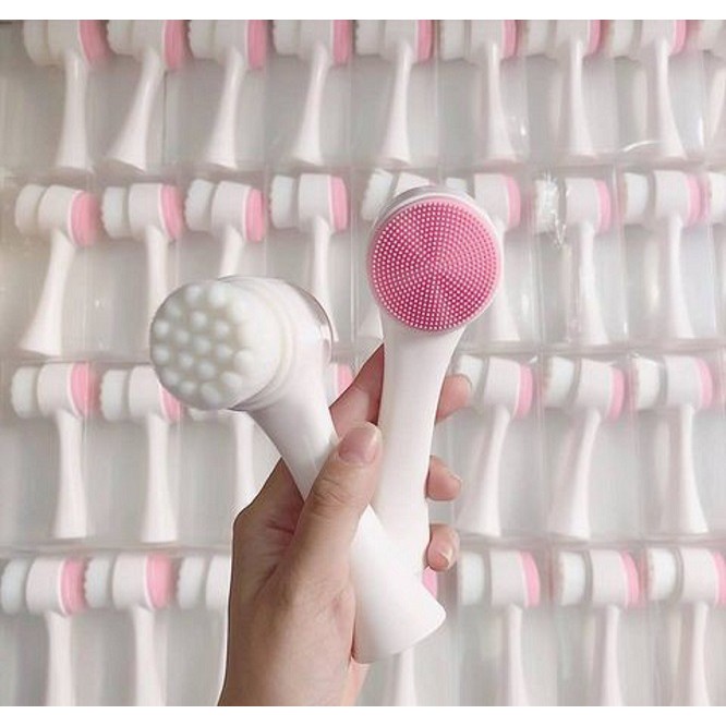 [ 02 cái ] cọ rửa mặt 2 đầu Cleaning Brush - dụng cụ tạo bọt và massage mặt