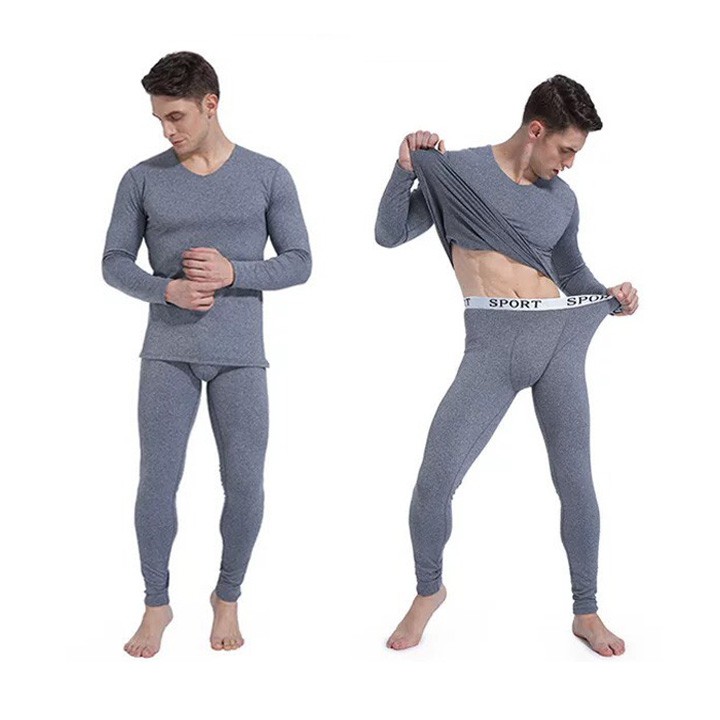 Quần Áo Giữ Nhiệt Nam  Bộ Mùa Đông Lót Nỉ  Ấm Áp Cho Đàn Ông Cạp Bản To Đẹp