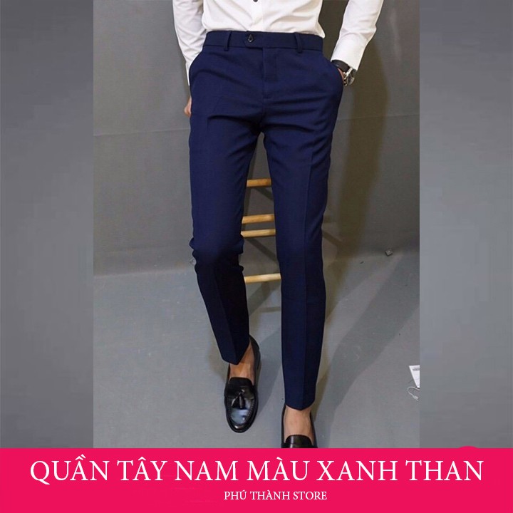 Quần tây nam màu xanh than học sinh