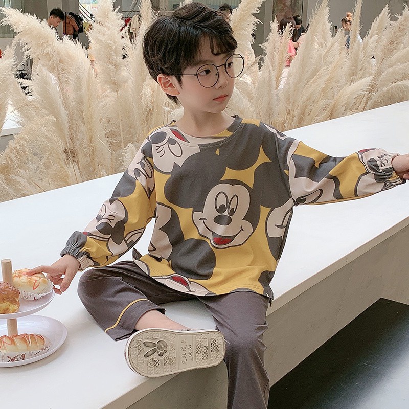 ST20262 - Bộ mặc nhà dài tay cotton bé trai hàng nhập