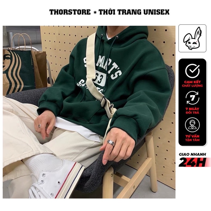 Áo hoodie nam nữ,in chữ Mary màu xanh ve chai