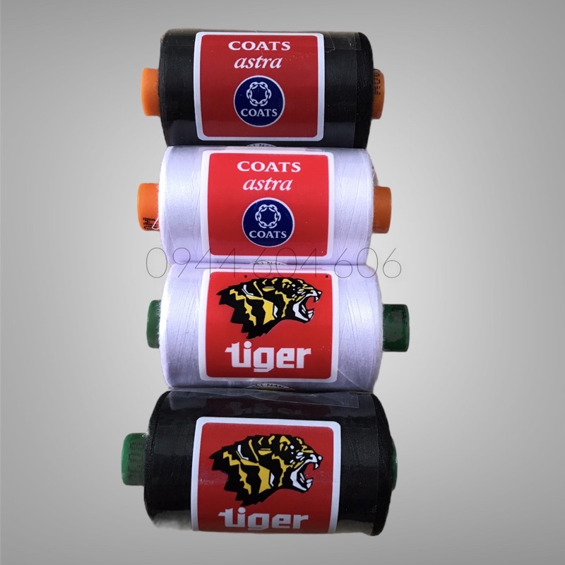 CHỈ COATS astra, TIGER,  AGFA TRẮNG ĐEN