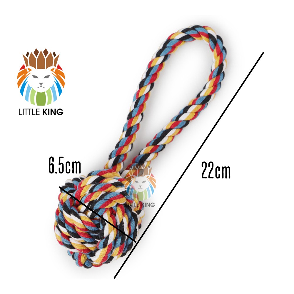 Đồ chơi cho chó gặm Bóng cuộn dây thừng 22cm Little King nhiều màu sắc