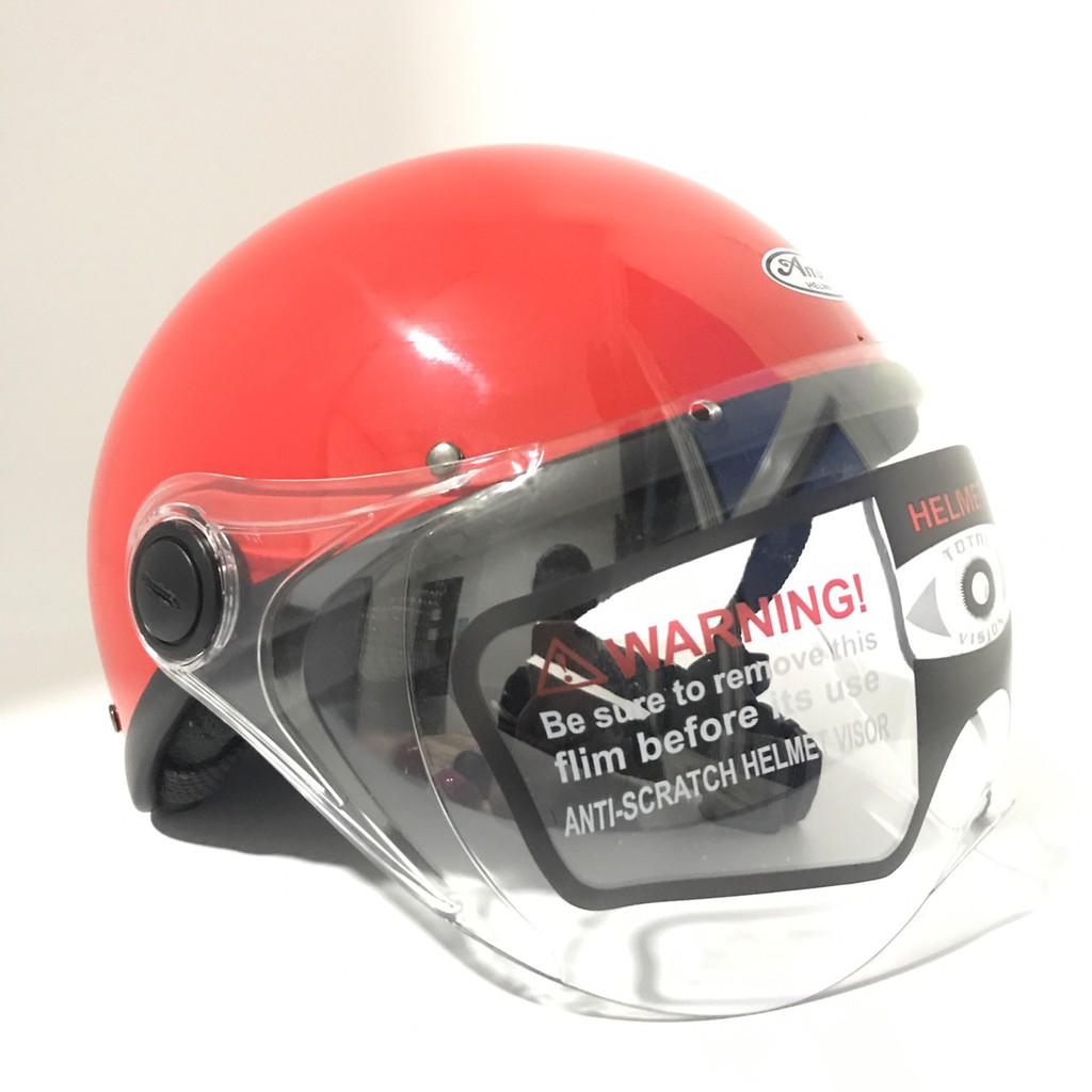 Mũ bảo hiểm cao cấp Amby A33K kính trong suốt chống lóa bảo hành 12 tháng đỏ tươi