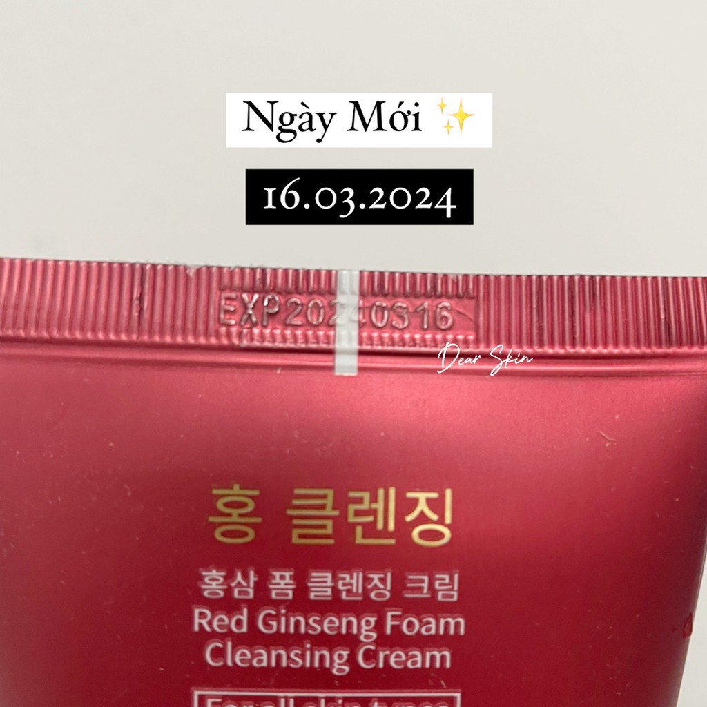 [Date Mới 2024] Sữa Rửa Mặt Hồng Sâm Hong Cleansing làm trắng sáng và bổ sung dinh dưỡng - Sữa Rửa Mặt Sâm SRM Hồng Sâm