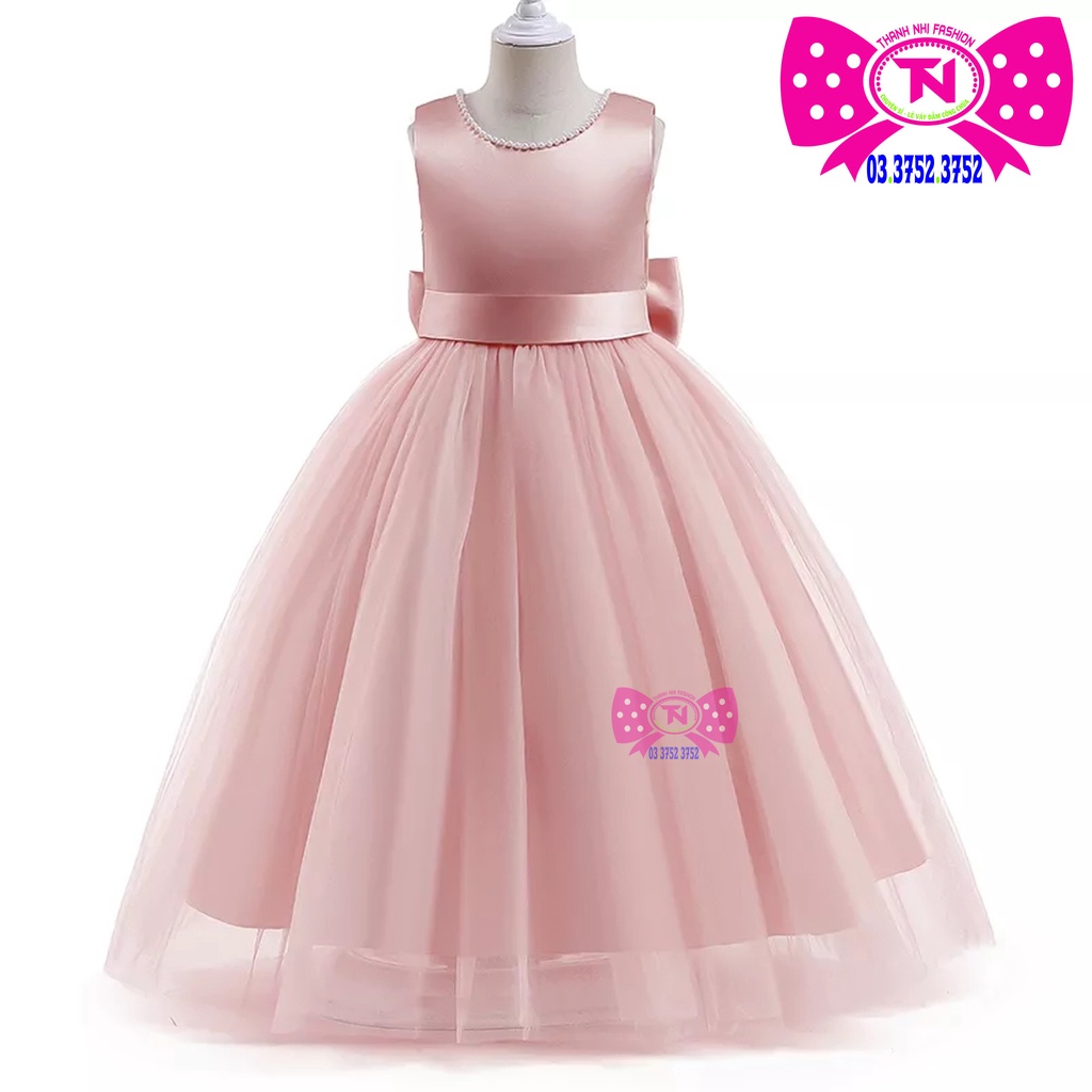 Váy Bé Gái Phong Cách Tiểu Thư Sang Trọng  Form Dài Chạm Đất - Váy Công Chúa Hàng Thiết Kế Cao Cấp TN1742022005