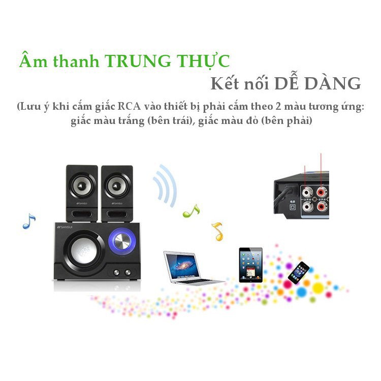 Cáp Audio Ugreen 10547 - chuyển jack 3,5mm sang 2 hoa sen (âm)-Hàng Chính Hãng