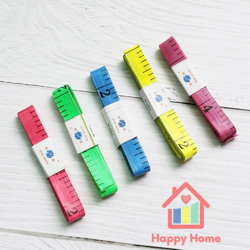 Thước dây mềm đo quần áo may đồ, đo vòng eo, số đo 3 vòng kiểm tra sức khỏe 1.5 mét Happy Home