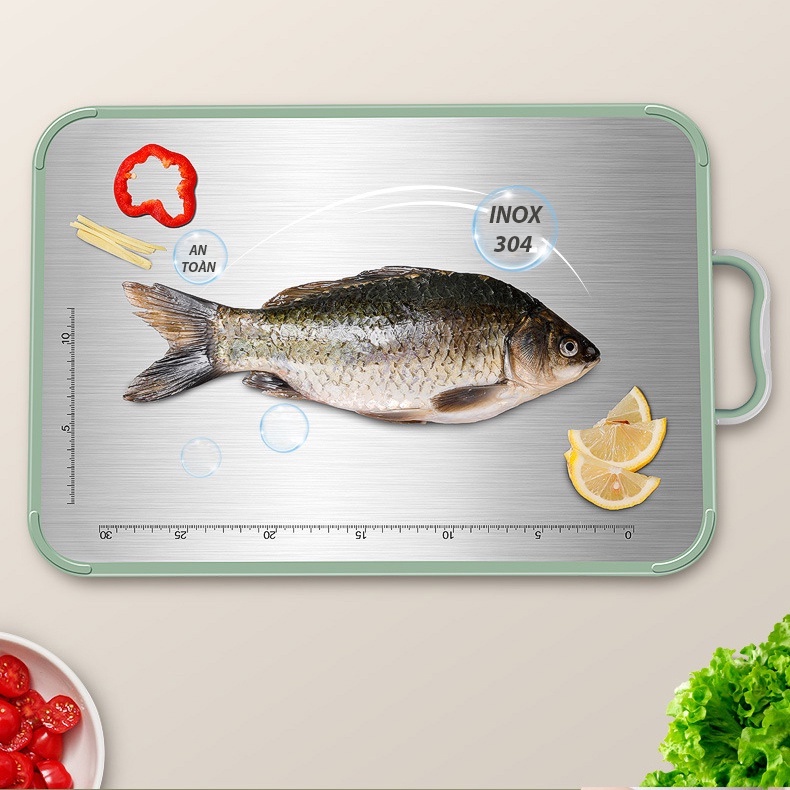Thớt Inox 304 Kháng Khuẩn Đa Năng 2 Mặt inox Nhựa PP An Toàn Ahahome