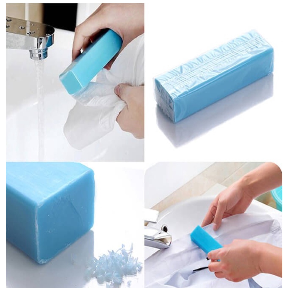Xà phòng thanh giặt cổ áo, tay áo giúp dễ dàng loại bỏ các vết bẩn hiệu quả, đặc biệt là vùng cánh tay và cổ áo