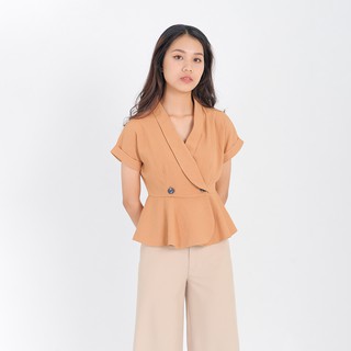 Áo kiểu công sở thời trang Eden cổ vest - ASM093