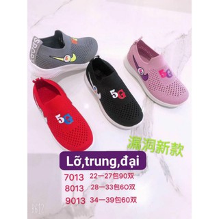 GIẦY THỂ THAO CÓ GIÂY THUN CO GIẢN BÉ GÁI &BÉ TRAI.size từ 21 -26:27-33  :hai màu đỏ và đen