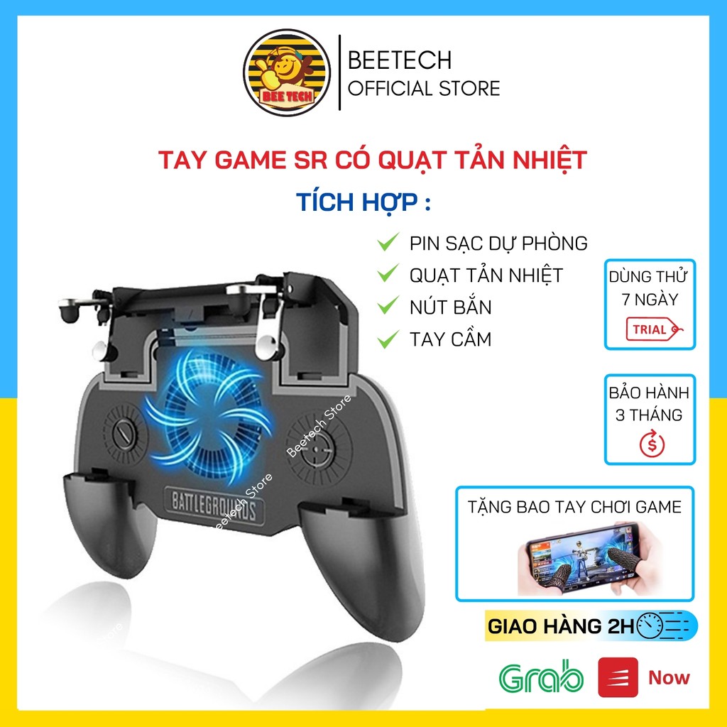 Tay cầm chơi game BTG1 cho điện thoại, có quạt tản nhiệt và pin sạc dự phòng  - Beetech