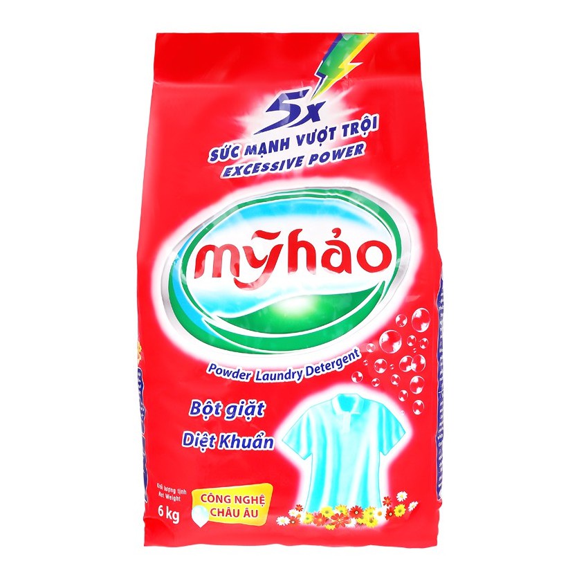 [MỚI] Bột giặt Mỹ Hảo 5X diệt khuẩn ,Trắng sáng 6kg