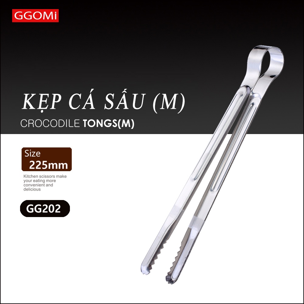 [HÀNG CHÍNH HÃNG]Kẹp gắp thực phẩm inox bằng thép không gỉ an toàn sức khỏe con người nhiều kích cỡ GGOMi Hàn QUốc