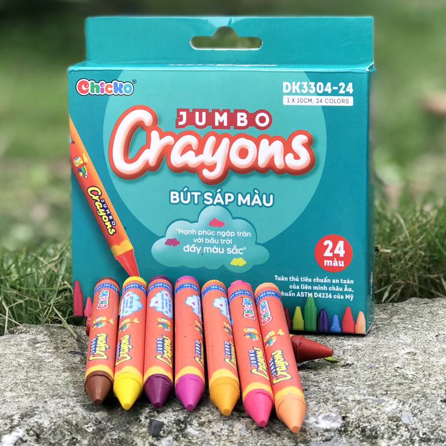 Bút Sáp Màu Duka : Jumbo Crayons 24 Màu DK 3304 - 24