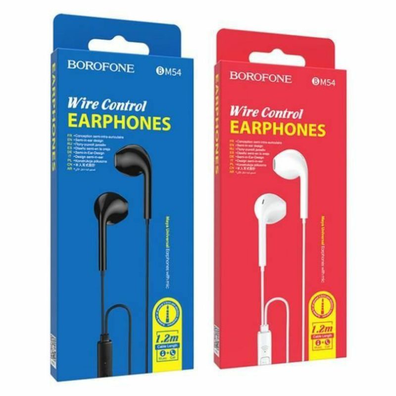 Tai nghe có dây borofone BM54 có mic đàm thoại , jack cắm 3.5mm
