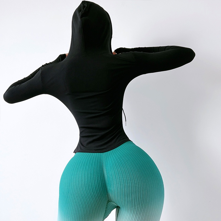 Áo khoác thể thao có mũ trùm đầu Mitaogirl  yoga co giãn