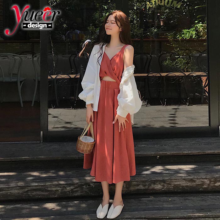 Đầm Dáng Dài Thiết Kế Dây Đan Chéo Thời Trang Dễ Thương Cho Nữ | BigBuy360 - bigbuy360.vn